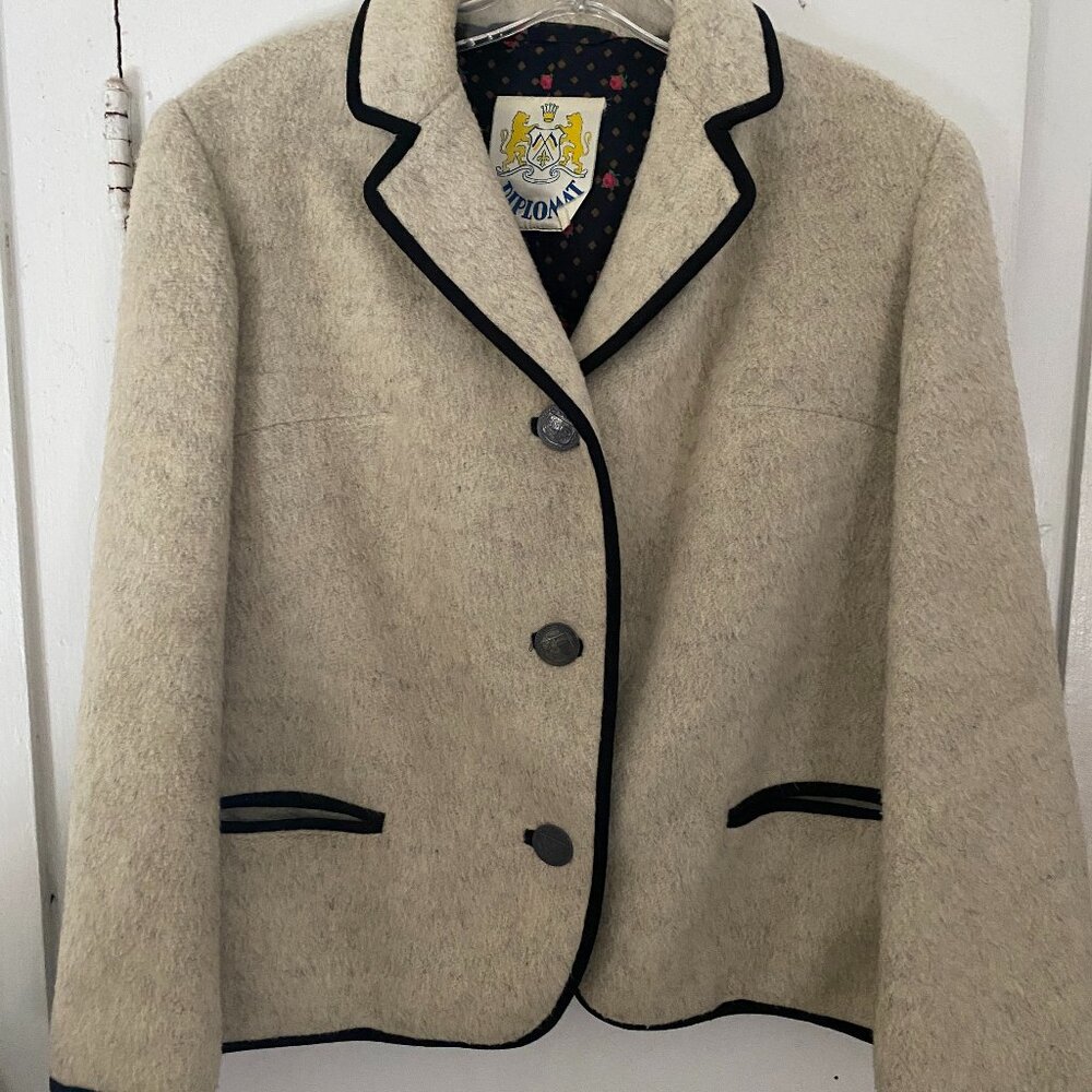 Vintage 1960's Wool Collegiate Style Jacket